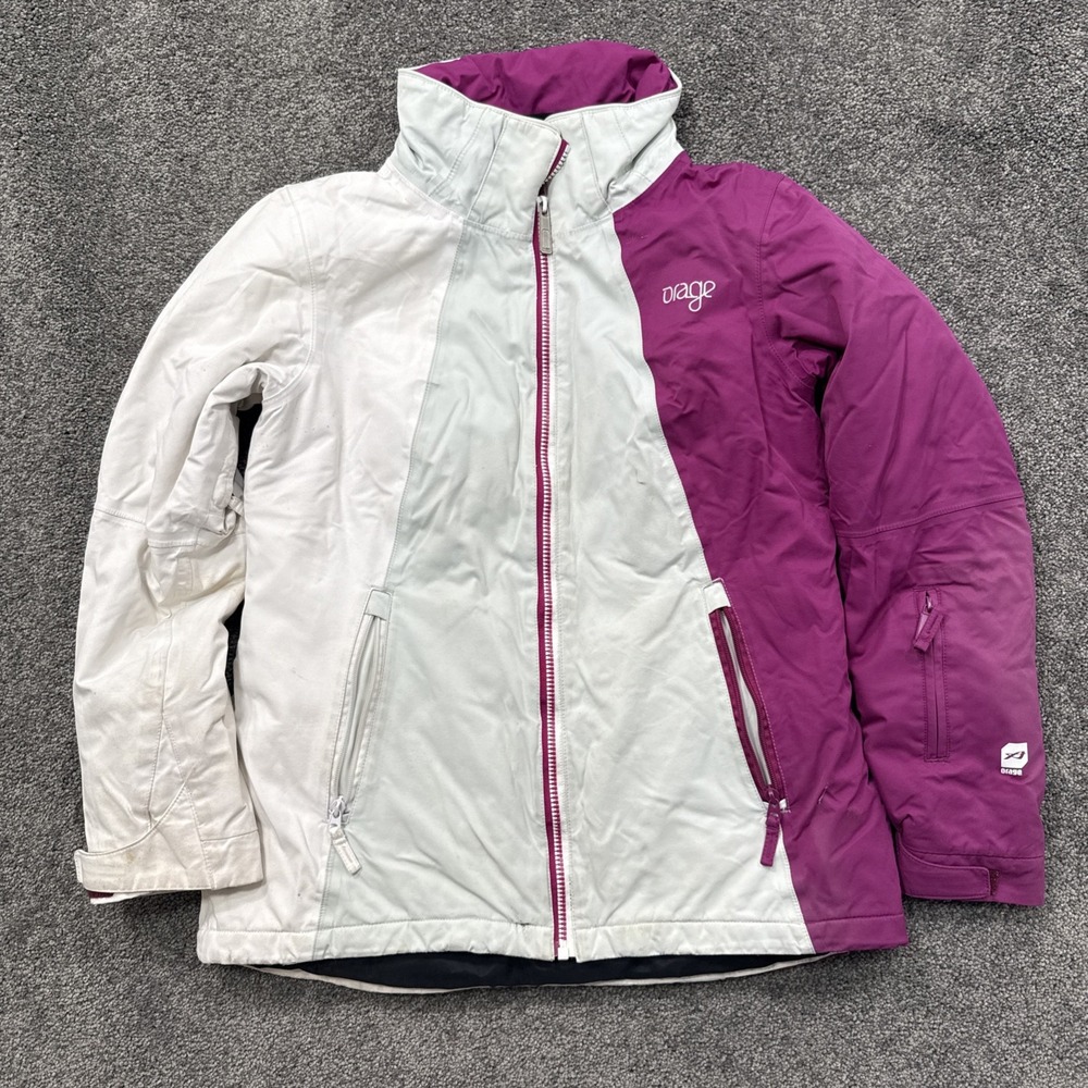 Womens M Orage Winter Jacket Coat Ski Full Zip Powder Skirt Snowboard Vented